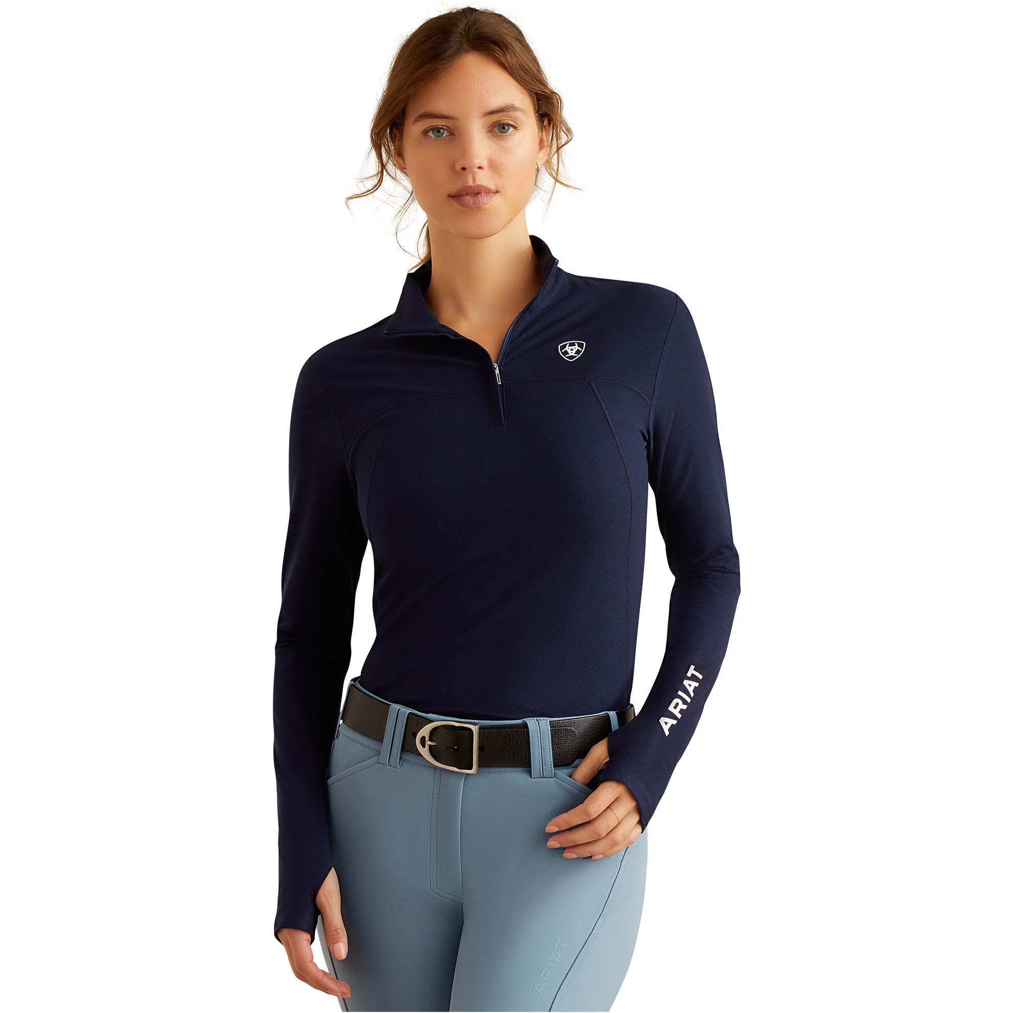 2025 Ariat Womens Lowell 3.0 1/4 Zip Baselayer 10052992 - Navy Eclipse